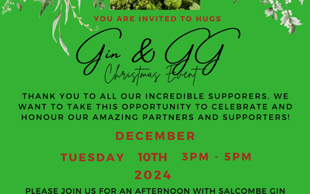 Hugs Gin & GG Event – Tuesday 10th December